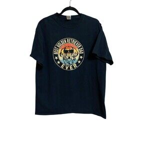 Best Golden Retriever Dad Ever T Shirt Size XL Black